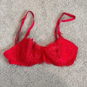 Victoria's Secret Vibrant Red Lace Bra
